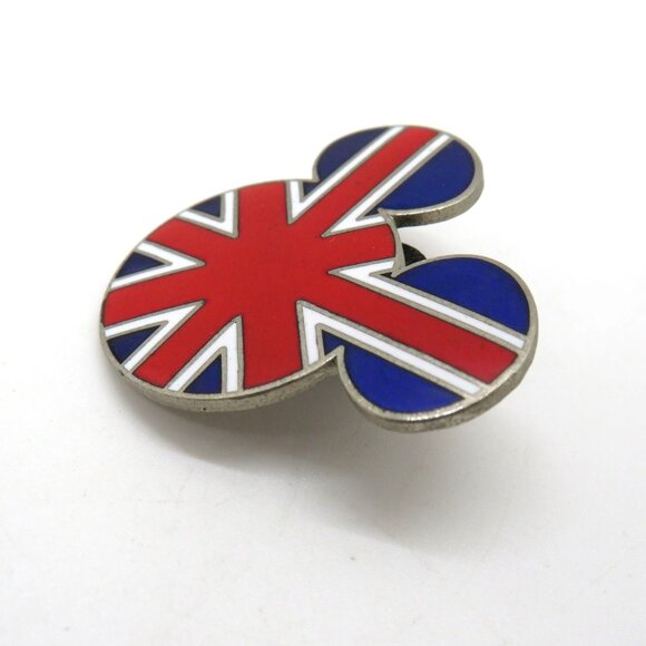 Lot 2 Disney Mickey Mouse Flag Pins United States United Kingdom Enamel - Picture 12 of 16